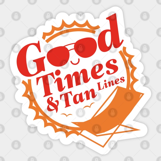 Good Times And Tan Lines Sticker by LuckyFoxDesigns